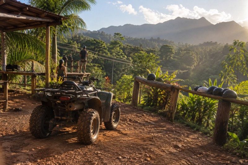 Adventure park category card, showing an ATV and zipline park on the edge of the El Yunque rainforest area, covering seven tours from horseback riding to zipline adventures compared on this page.